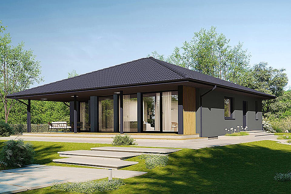 Fertighaus Next 110 WT von Danwood - NEXT by Danwood Schlüsselfertig ab 365200€, Bungalow Außenansicht 2