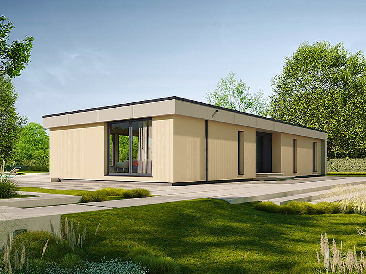 Fertighaus Next 140 F von Danwood - NEXT by Danwood Schlüsselfertig ab 469700€, Bungalow Außenansicht 1