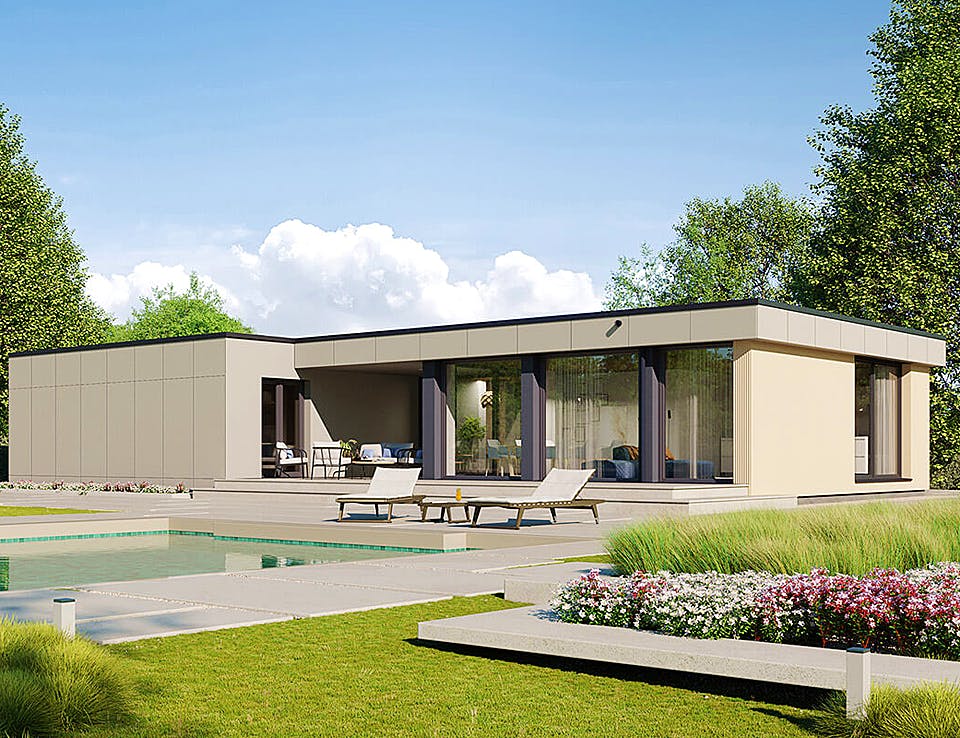 Fertighaus Next 140 F von Danwood - NEXT by Danwood Schlüsselfertig ab 469700€, Bungalow Außenansicht 2