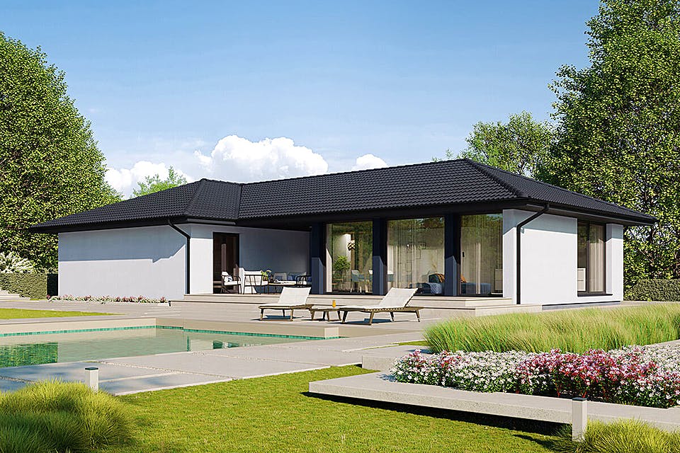 Fertighaus Next 140 W von NEXT by Danwood Schlüsselfertig ab 440700€, Bungalow Außenansicht 2