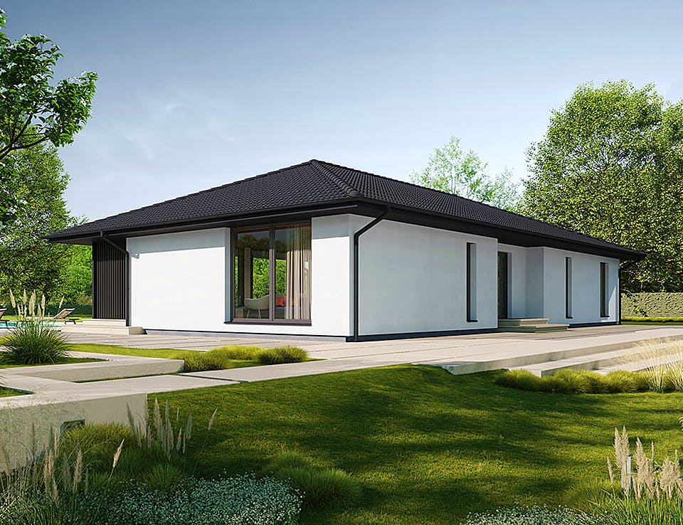 Fertighaus Next 140 WT von NEXT by Danwood Schlüsselfertig ab 451400€, Bungalow Außenansicht 1