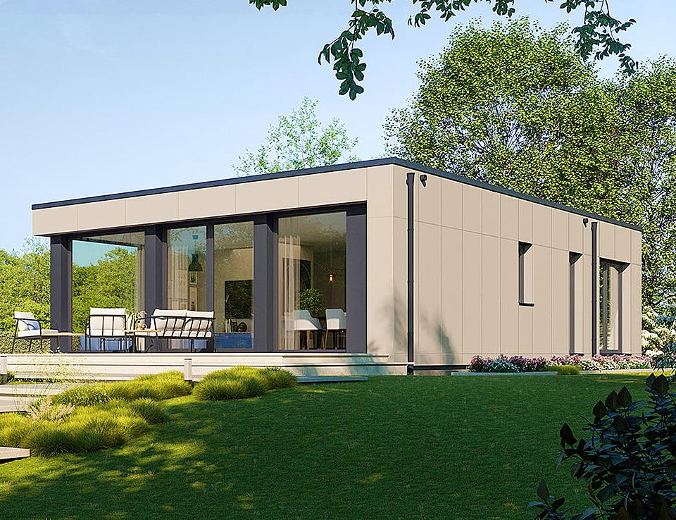 Fertighaus Next 90 F von NEXT by Danwood Schlüsselfertig ab 249600€, Bungalow Außenansicht 1