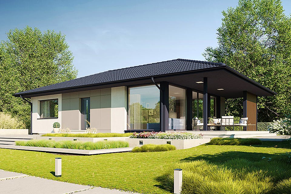 Fertighaus Next 90 WT von Danwood - NEXT by Danwood Schlüsselfertig ab 315800€, Bungalow Außenansicht 1