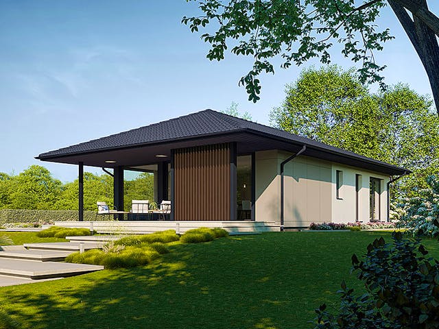 Fertighaus Next 90 WT von Danwood - NEXT by Danwood Schlüsselfertig ab 315800€, Bungalow Außenansicht 2