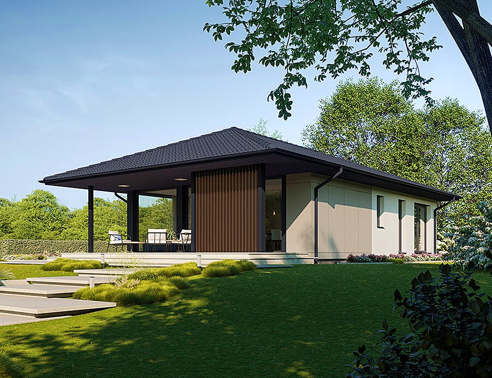 Fertighaus Next 90 WT von Danwood - NEXT by Danwood Schlüsselfertig ab 315800€, Bungalow Außenansicht 2