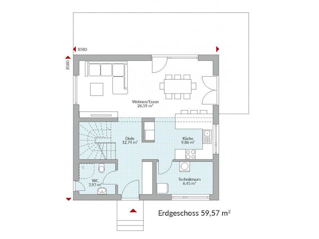 Fertighaus Park 118W von Danwood Schlüsselfertig ab 270300€, Stadtvilla Grundriss 1 Fertighaus Park 118W von Danwood Schlüsselfertig ab 270300€, Stadtvilla Grundriss 1
