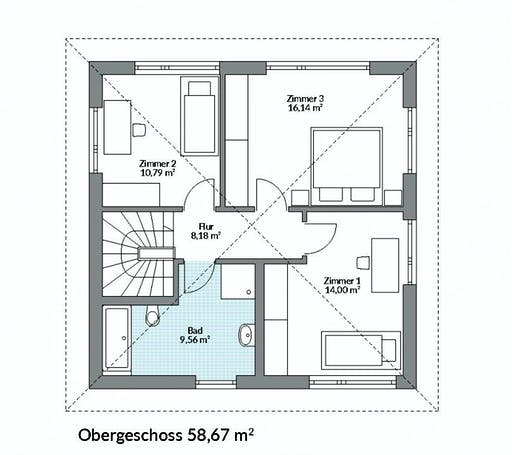 Fertighaus Park 118W von DAN-WOOD Schlüsselfertig ab 227400€, Stadtvilla Grundriss 2