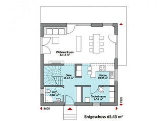 Fertighaus Park 127.4 von Danwood Schlüsselfertig ab 207700€, Stadtvilla Grundriss 1