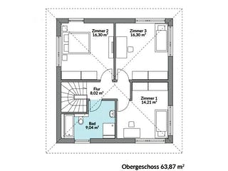Fertighaus Park 127.4 von Danwood Schlüsselfertig ab 207700€, Stadtvilla Grundriss 2