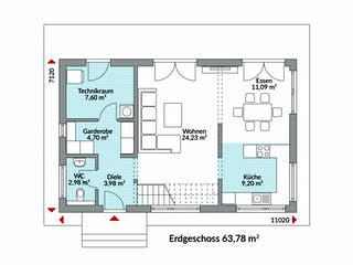 Fertighaus Park 127 Cube von Danwood Schlüsselfertig ab 215500€, Cubushaus Grundriss 1