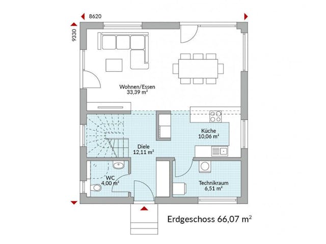 Fertighaus Park 131W von Danwood Schlüsselfertig ab 284600€, Stadtvilla Grundriss 1 Fertighaus Park 131W von Danwood Schlüsselfertig ab 284600€, Stadtvilla Grundriss 1