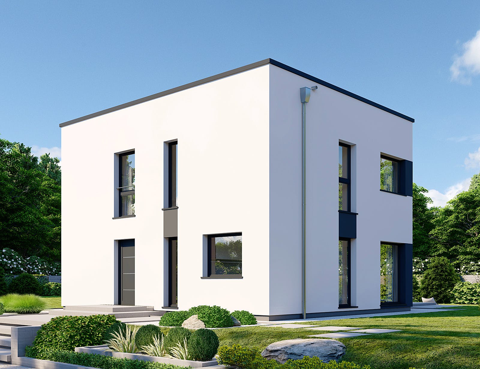 Fertighaus Park 133 CUBE von Danwood Schlüsselfertig ab 265900€, Cubushaus Außenansicht 2
