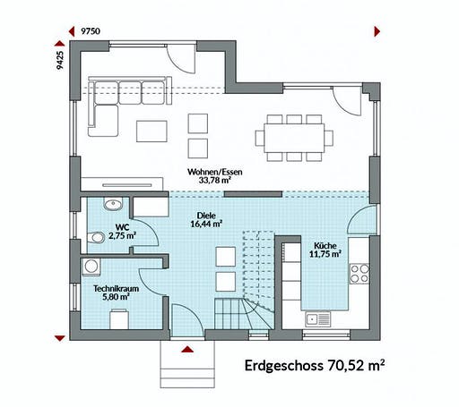 Fertighaus Park 133 CUBE von DAN-WOOD Schlüsselfertig ab 252000€, Cubushaus Grundriss 1