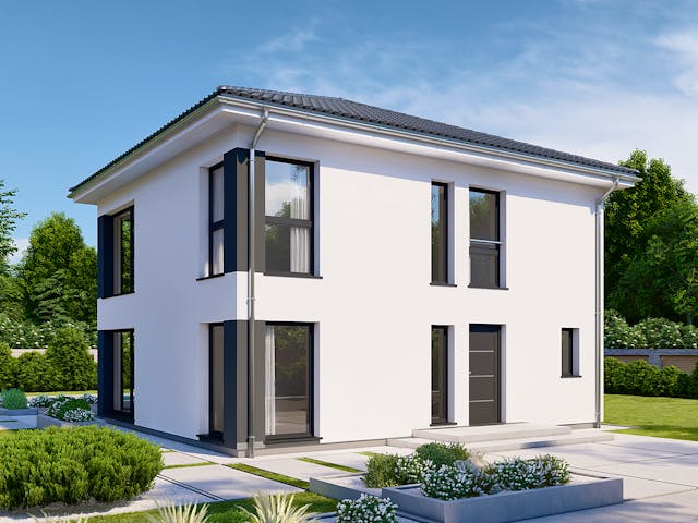 Fertighaus Park 133W von Danwood Schlüsselfertig ab 285200€, Stadtvilla Außenansicht 2