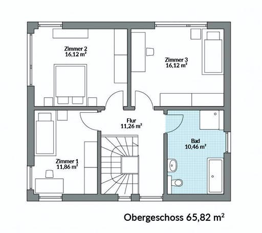Fertighaus Park 133W von DAN-WOOD Schlüsselfertig ab 238200€, Stadtvilla Grundriss 2