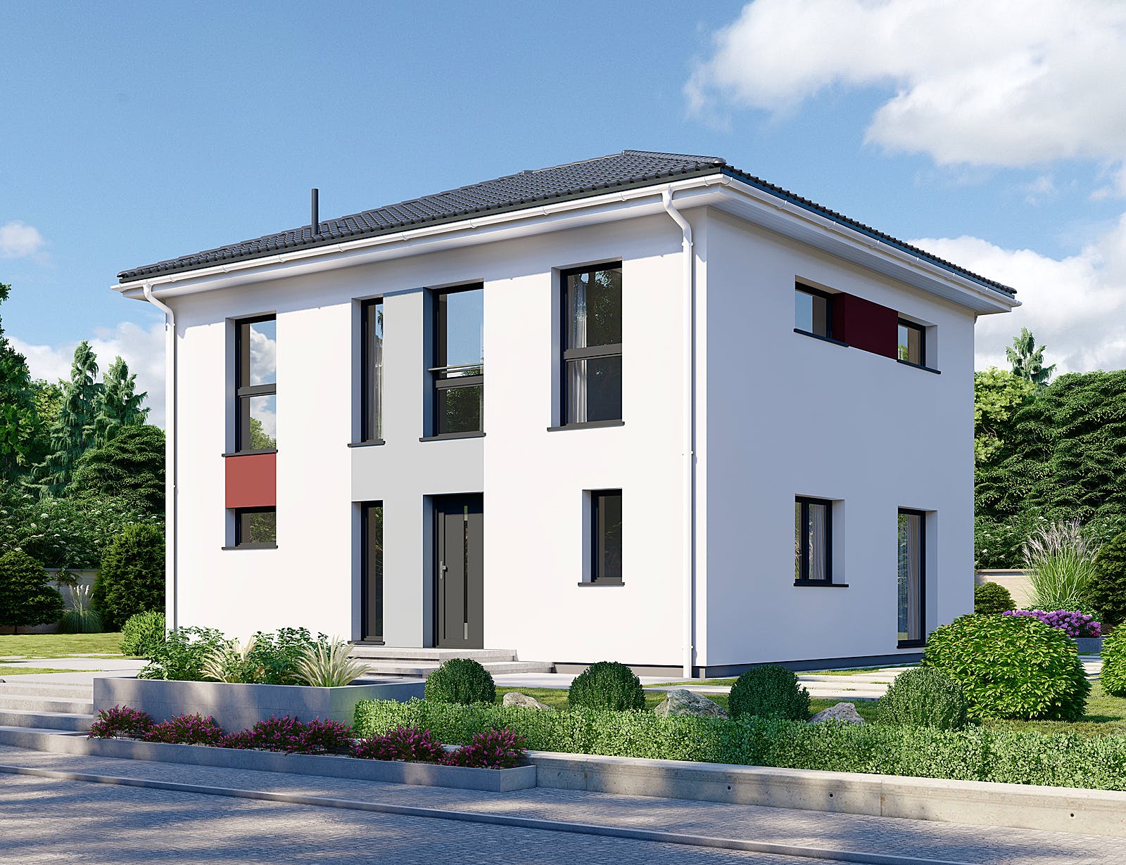 Fertighaus Park 140.1W von Danwood Schlüsselfertig ab 263800€, Stadtvilla Außenansicht 1