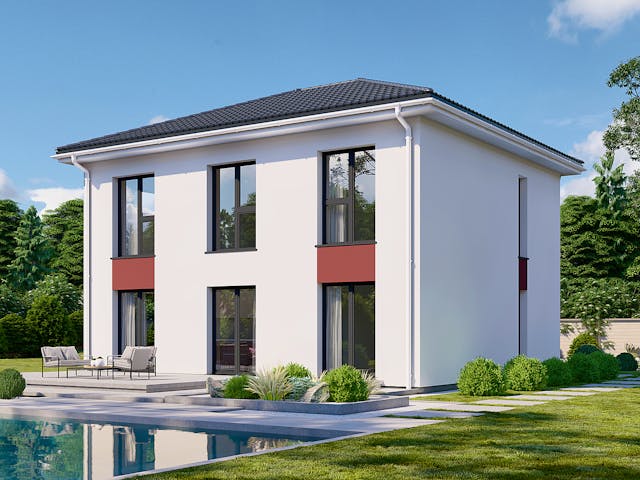 Fertighaus Park 140.1W von Danwood Schlüsselfertig ab 298400€, Stadtvilla Außenansicht 2