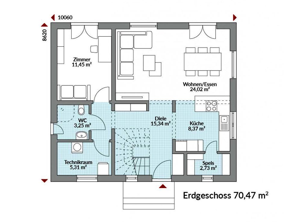 Fertighaus Park 140.1W von Danwood Schlüsselfertig ab 263800€, Stadtvilla Grundriss 1