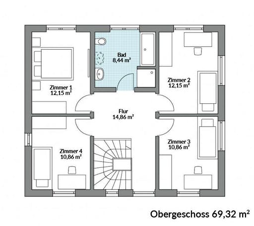 Fertighaus Park 140.1W von Danwood Schlüsselfertig ab 256200€, Stadtvilla Grundriss 2