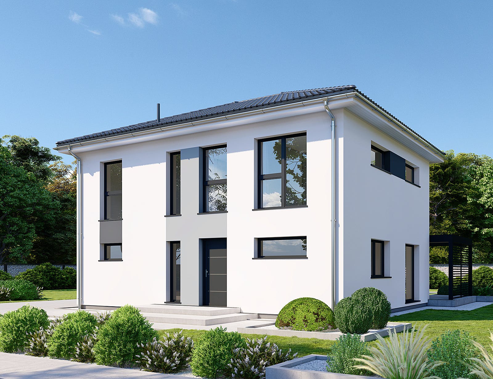 Fertighaus Park 150.1W von Danwood Schlüsselfertig ab 273000€, Stadtvilla Außenansicht 1