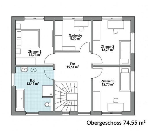 Fertighaus Park 150.1W von DAN-WOOD Schlüsselfertig ab 257100€, Stadtvilla Grundriss 2