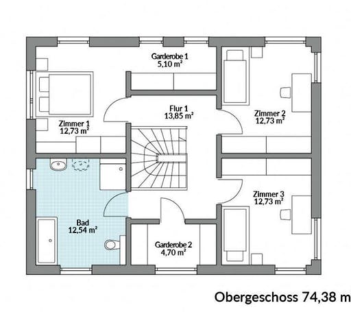 Fertighaus Park 151.1W von DAN-WOOD Schlüsselfertig ab 257900€, Stadtvilla Grundriss 2