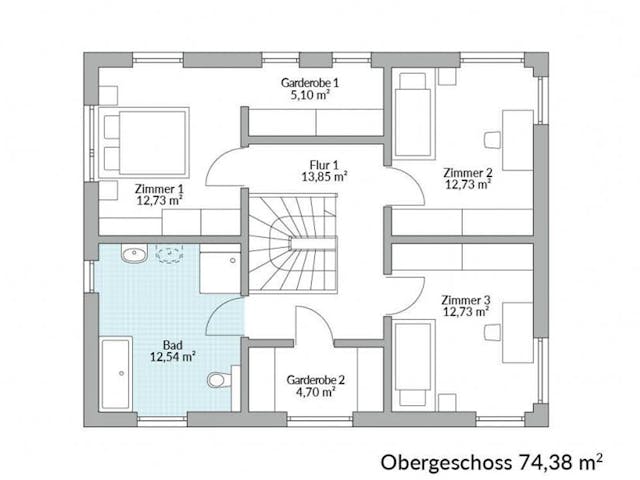 Fertighaus Park 151.1W von Danwood Schlüsselfertig ab 317400€, Stadtvilla Grundriss 2