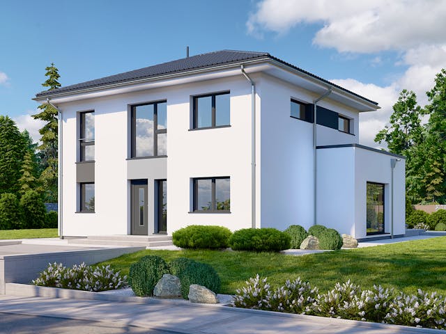 Fertighaus Park 156W von Danwood Schlüsselfertig ab 334200€, Stadtvilla Außenansicht 2