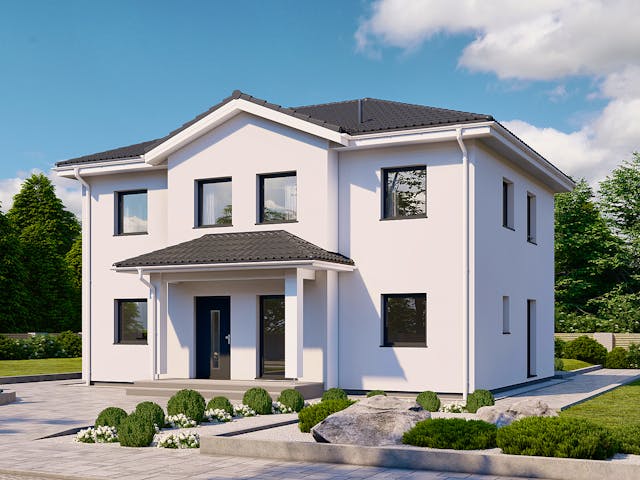 Fertighaus Park 167W von Danwood Schlüsselfertig ab 349500€, Stadtvilla Außenansicht 2