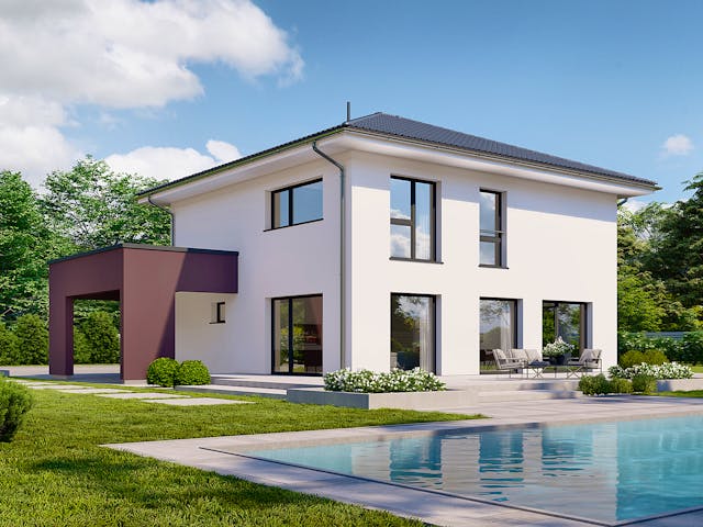 Fertighaus Park 186W von Danwood Schlüsselfertig ab 402300€, Stadtvilla Außenansicht 2