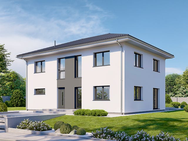 Fertighaus Park 196W von Danwood Schlüsselfertig ab 380600€, Stadtvilla Außenansicht 2