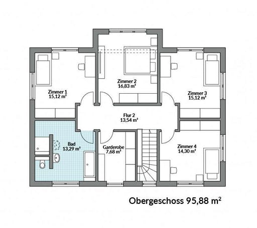 Fertighaus Park 196W von DAN-WOOD Schlüsselfertig ab 319800€, Stadtvilla Grundriss 2