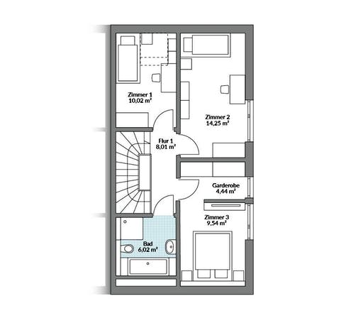 Fertighaus Partner 108 von Danwood Schlüsselfertig ab 212000€, Satteldach-Klassiker Grundriss 2