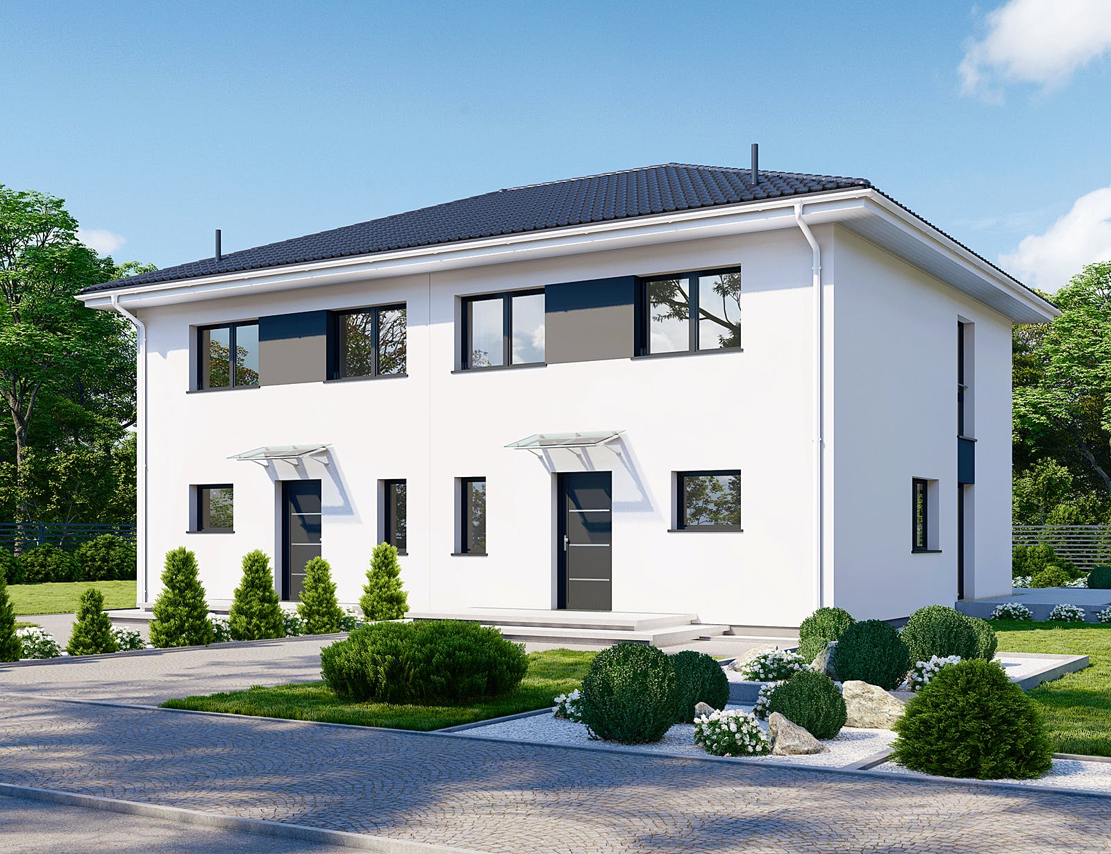 Fertighaus Partner 116W von Danwood Schlüsselfertig ab 229000€, Stadtvilla Außenansicht 1