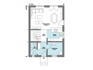 Fertighaus Partner 116W von Danwood Schlüsselfertig ab 255200€, Stadtvilla Grundriss 1