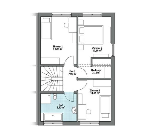 Fertighaus Partner 116W von Danwood Schlüsselfertig ab 222400€, Stadtvilla Grundriss 2