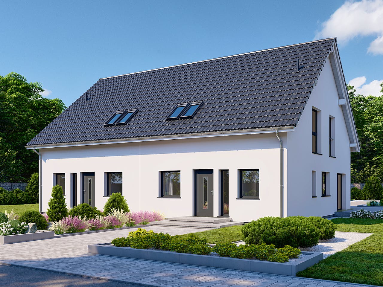 Fertighaus Partner 135 von Danwood Schlüsselfertig ab 286900€, Satteldach-Klassiker Außenansicht 1