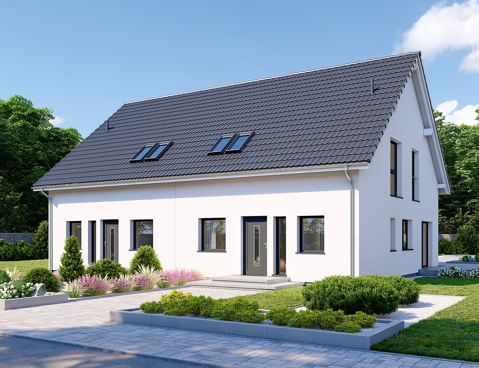 Fertighaus Partner 135 von Danwood Schlüsselfertig ab 249200€, Satteldach-Klassiker Außenansicht 1
