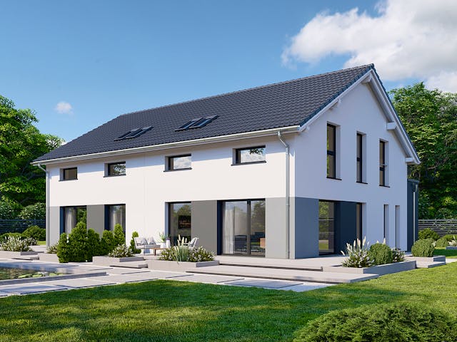 Fertighaus Partner 136 von Danwood Schlüsselfertig ab 287000€, Satteldach-Klassiker Außenansicht 2