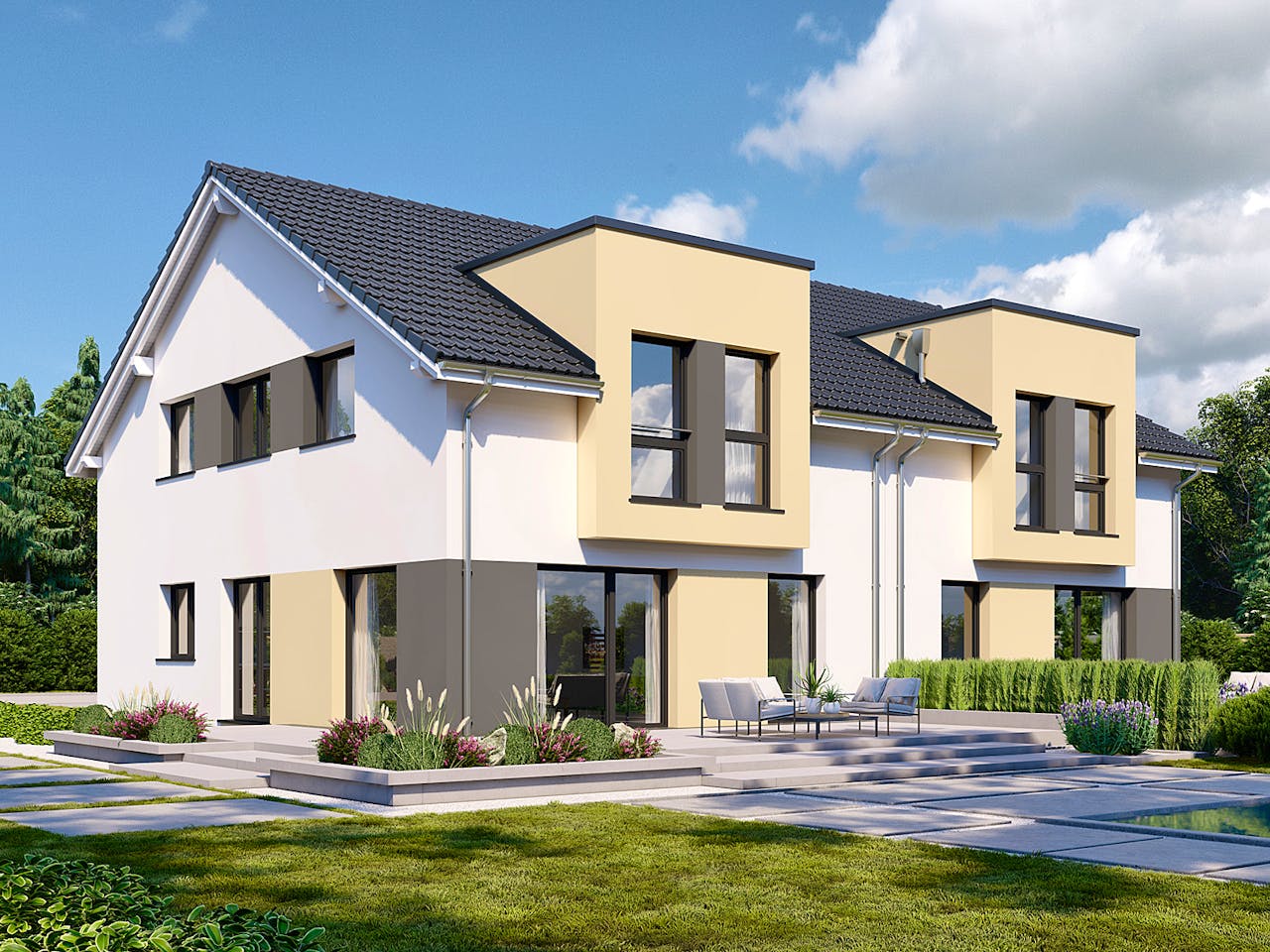 Fertighaus Partner 150 von Danwood Schlüsselfertig ab 315300€, Satteldach-Klassiker Außenansicht 1