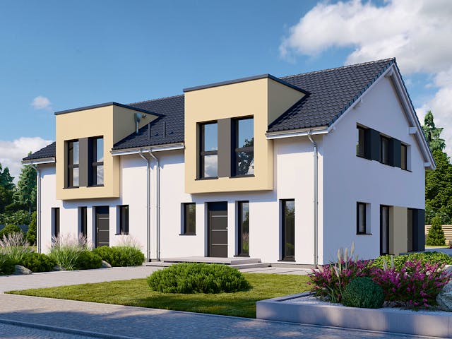 Fertighaus Partner 150 von Danwood Schlüsselfertig ab 315300€, Satteldach-Klassiker Außenansicht 2