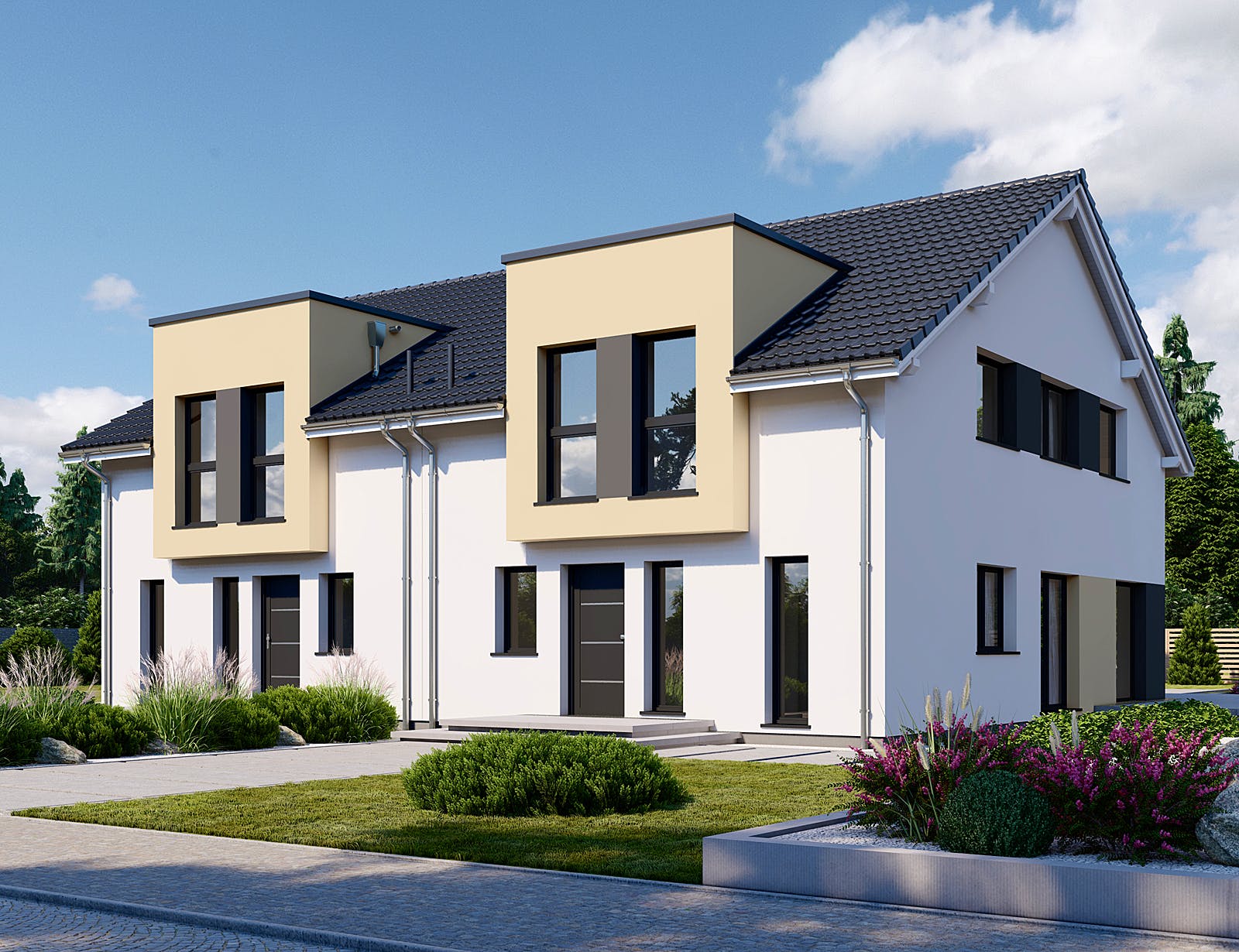 Fertighaus Partner 150 von Danwood Schlüsselfertig ab 281900€, Satteldach-Klassiker Außenansicht 2