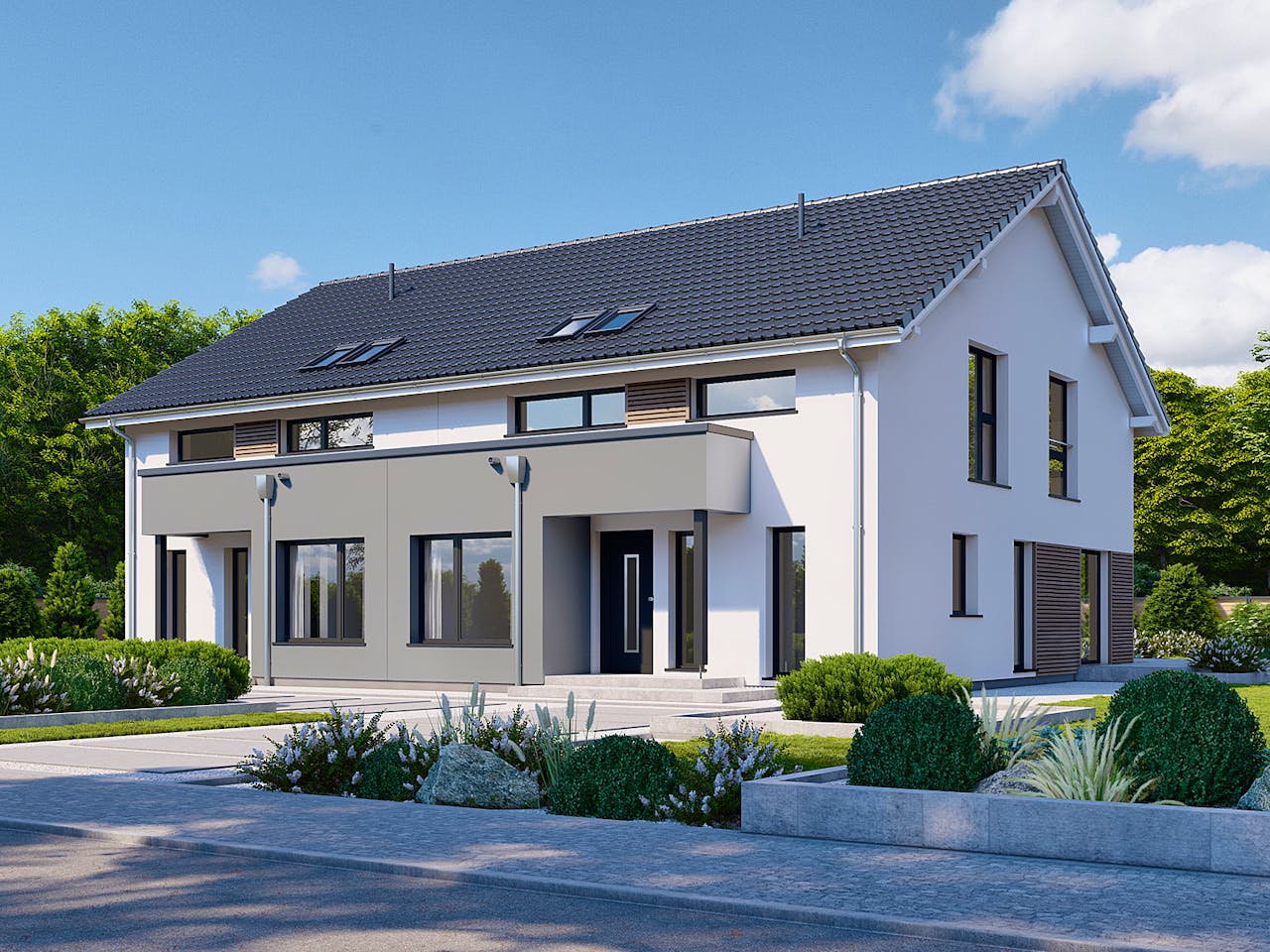 Fertighaus Partner 151 von Danwood Schlüsselfertig ab 316600€, Satteldach-Klassiker Außenansicht 1