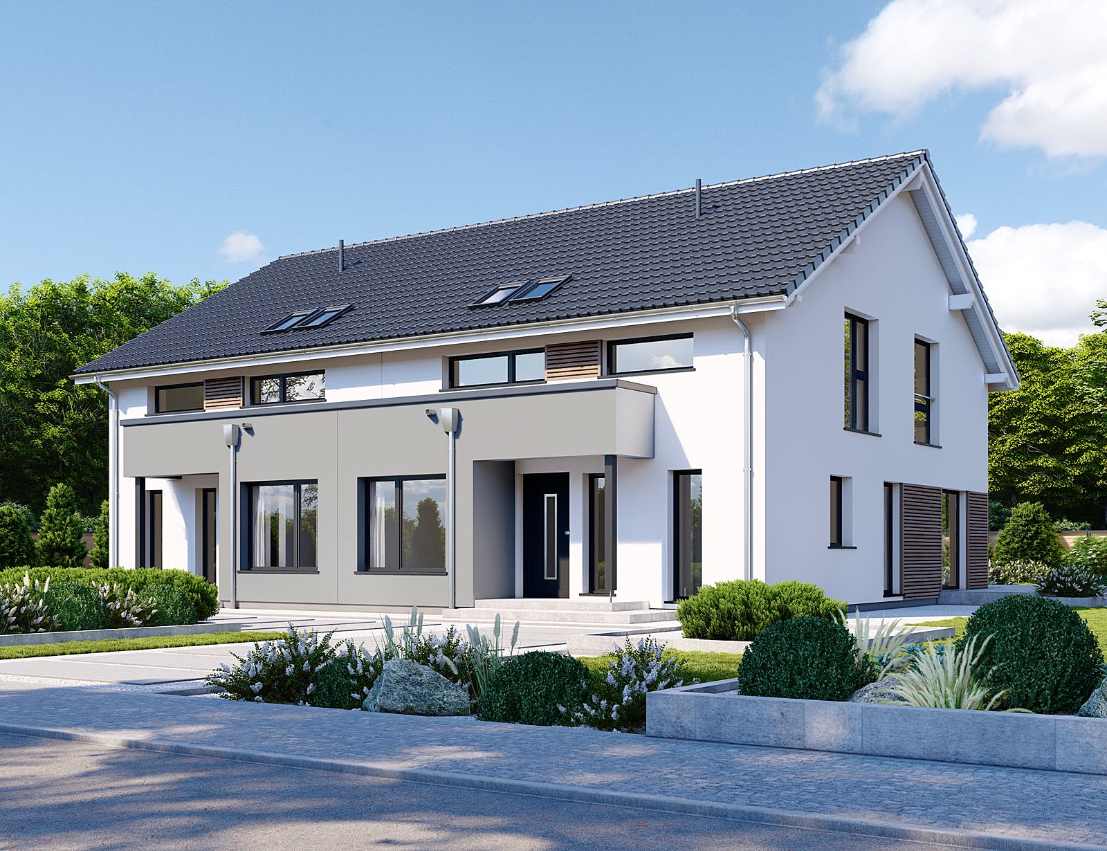 Fertighaus Partner 151 von Danwood Schlüsselfertig ab 283800€, Satteldach-Klassiker Außenansicht 1
