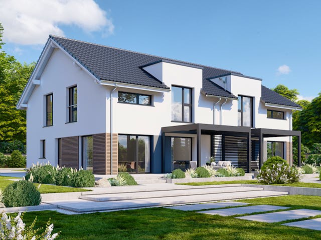 Fertighaus Partner 151 von Danwood Schlüsselfertig ab 316600€, Satteldach-Klassiker Außenansicht 2