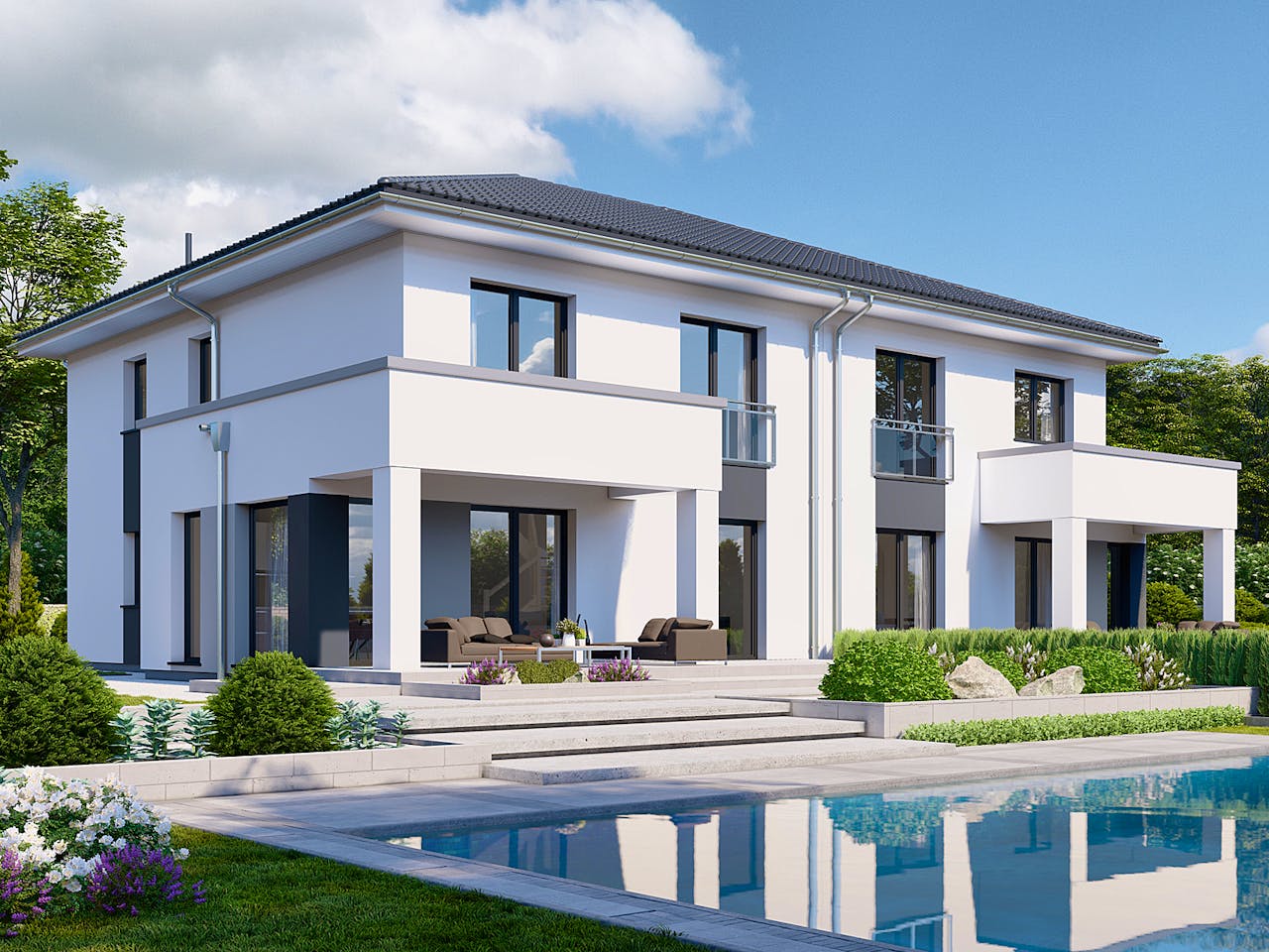 Fertighaus Partner 155W von Danwood Schlüsselfertig ab 325900€, Stadtvilla Außenansicht 1