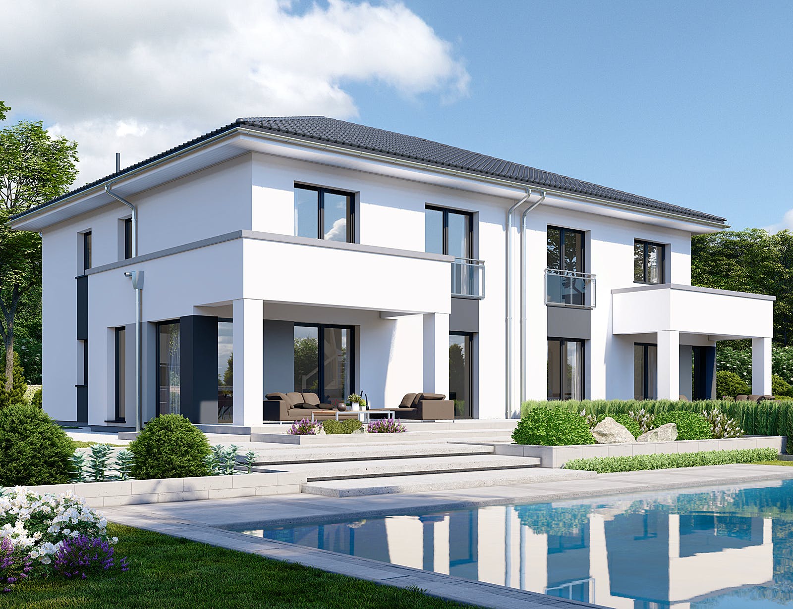Fertighaus Partner 155W von Danwood Schlüsselfertig ab 290800€, Stadtvilla Außenansicht 1