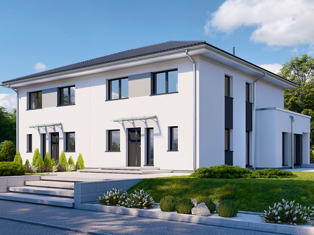 Fertighaus Partner 155W von Danwood Schlüsselfertig ab 325900€, Stadtvilla Außenansicht 2