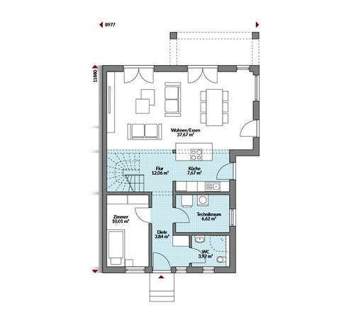 Fertighaus Partner 155W von Danwood Schlüsselfertig ab 282900€, Stadtvilla Grundriss 1
