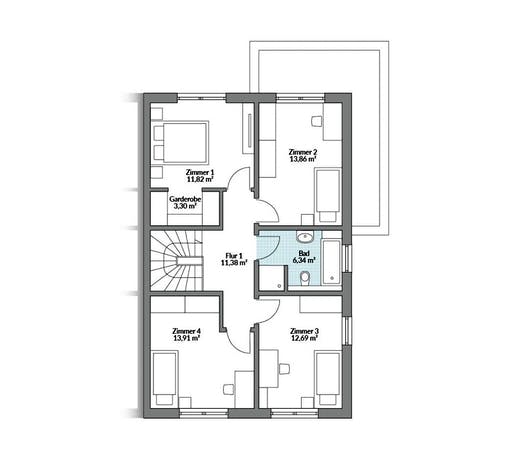 Fertighaus Partner 155W von Danwood Schlüsselfertig ab 282900€, Stadtvilla Grundriss 2